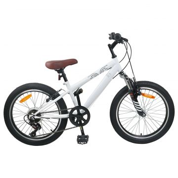 vidaXL Bicicletă Montană 20 Inci 6-Viteză pentru 5-8 ani Alb