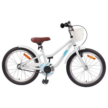 vidaXL Bicicletă pentru Copii 18 Inci pentru 5-7 ani Alb