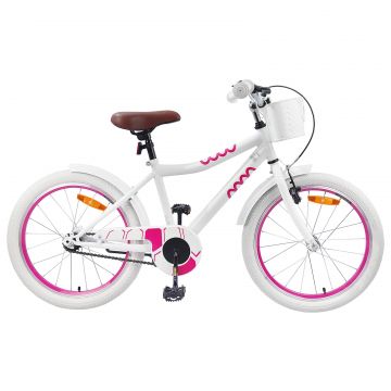 vidaXL Bicicletă pentru Copii 18 Inci pentru 5-7 ani Alb